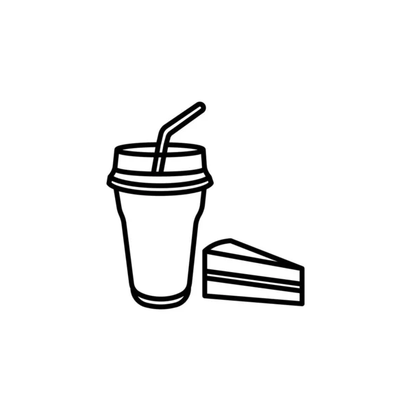 Crème Koffie Icoon Vector Logotype — Stockvector