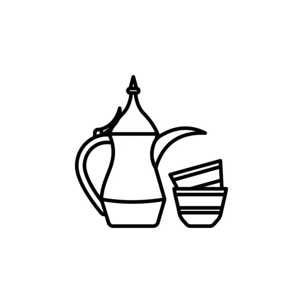 Kaffeset Ikonen Vektor Logotyp — Stock vektor