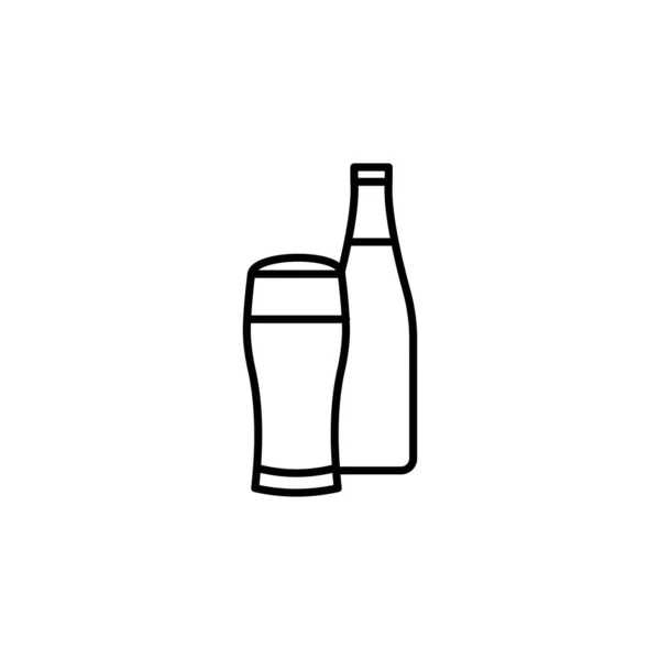 Botella Cerveza Vidrio Icono Vector Logotipo — Archivo Imágenes Vectoriales