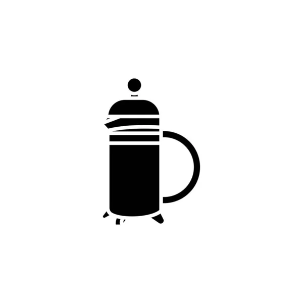 Vektör Olarak French Press Simgesi Logotype — Stok Vektör