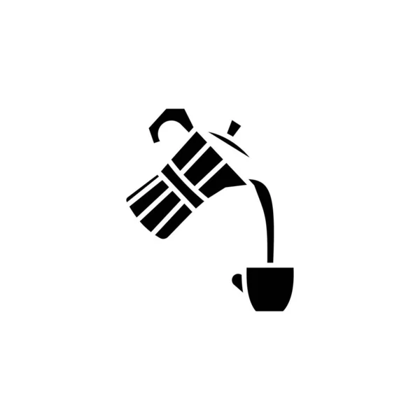 Koffie Gegoten Pictogram Vector Logotype — Stockvector