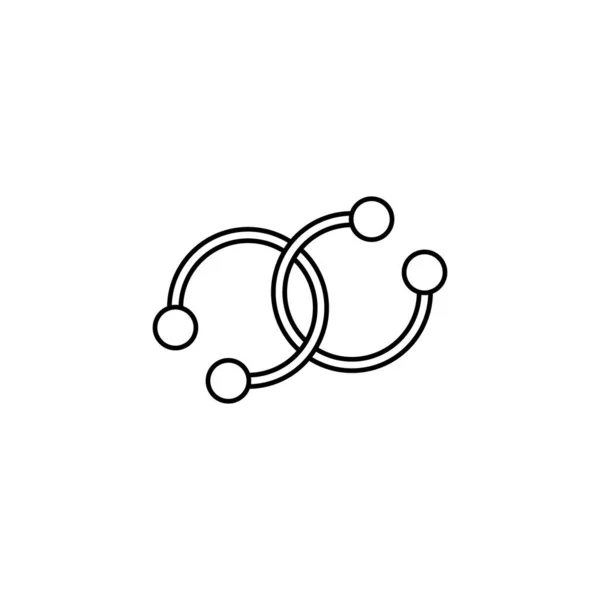 Piercing Örhängen Ikonen Vektor Logotyp — Stock vektor