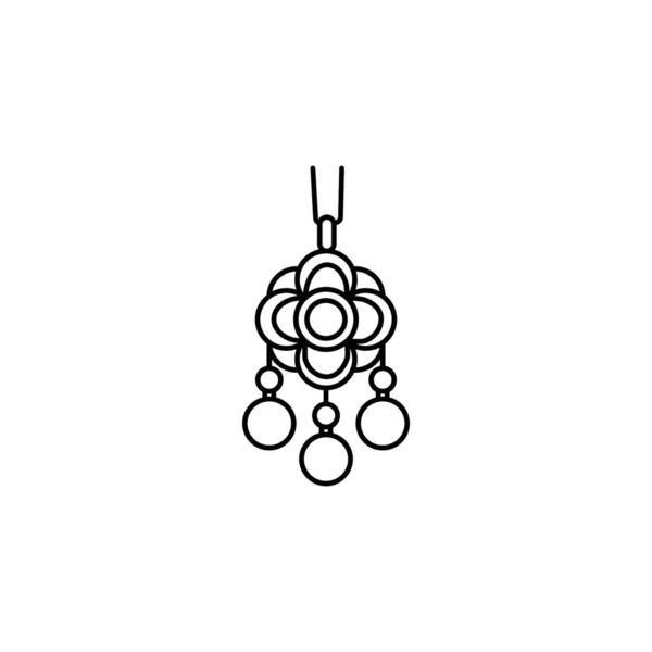 Pendant Necklace Icon Vector — 스톡 벡터