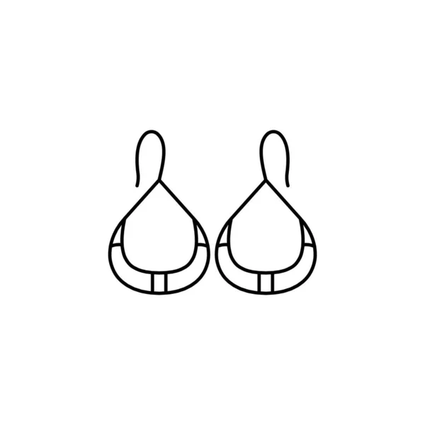 Elégante Icône Boucles Oreilles Vecteur Logotype — Image vectorielle