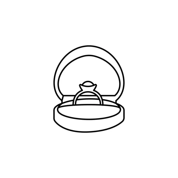 Icono Ring Box Vector Logotipo — Vector de stock