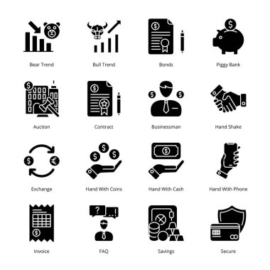 Akıllı İşletme Simgeleri - Katı, Vektörler;