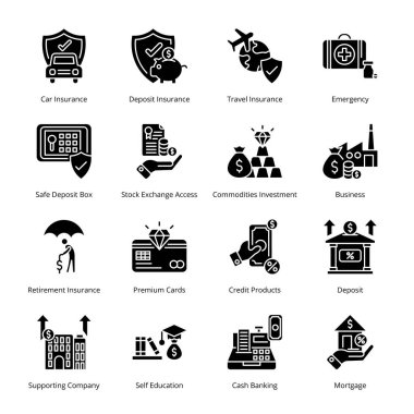 Akıllı İşletme Simgeleri - Katı, Vektörler;