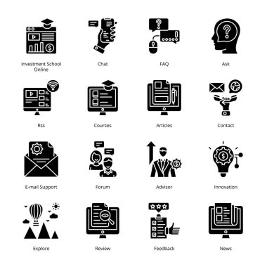 Akıllı İşletme Simgeleri - Katı, Vektörler;