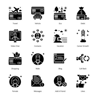 Akıllı İşletme Simgeleri - Katı, Vektörler;