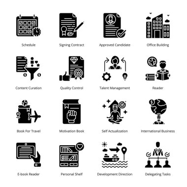 Akıllı İşletme Simgeleri - Katı, Vektörler;