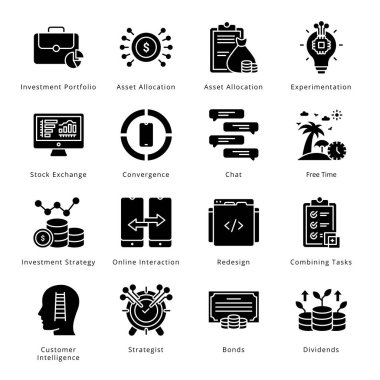 Akıllı İşletme Simgeleri - Katı, Vektörler;