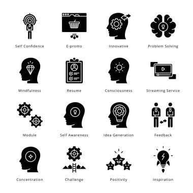 Akıllı İşletme Simgeleri - Katı, Vektörler;