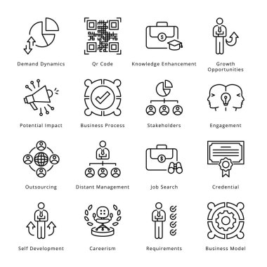 Akıllı İş Özeti Simgeleri - Okşanmış, Vektörler