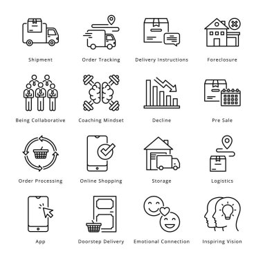 Akıllı İş Özeti Simgeleri - Okşanmış, Vektörler