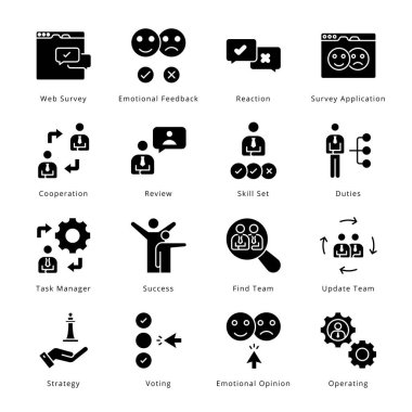 Akıllı İşletme Simgeleri - Katı, Vektörler;