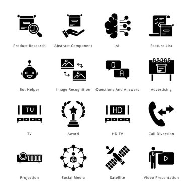 Akıllı İşletme Simgeleri - Katı, Vektörler;