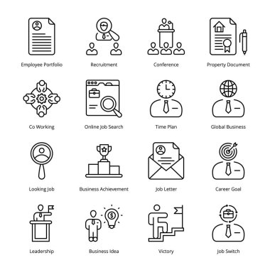 Akıllı İş Özeti Simgeleri - Okşanmış, Vektörler