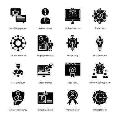 Akıllı İşletme Simgeleri - Katı, Vektörler;