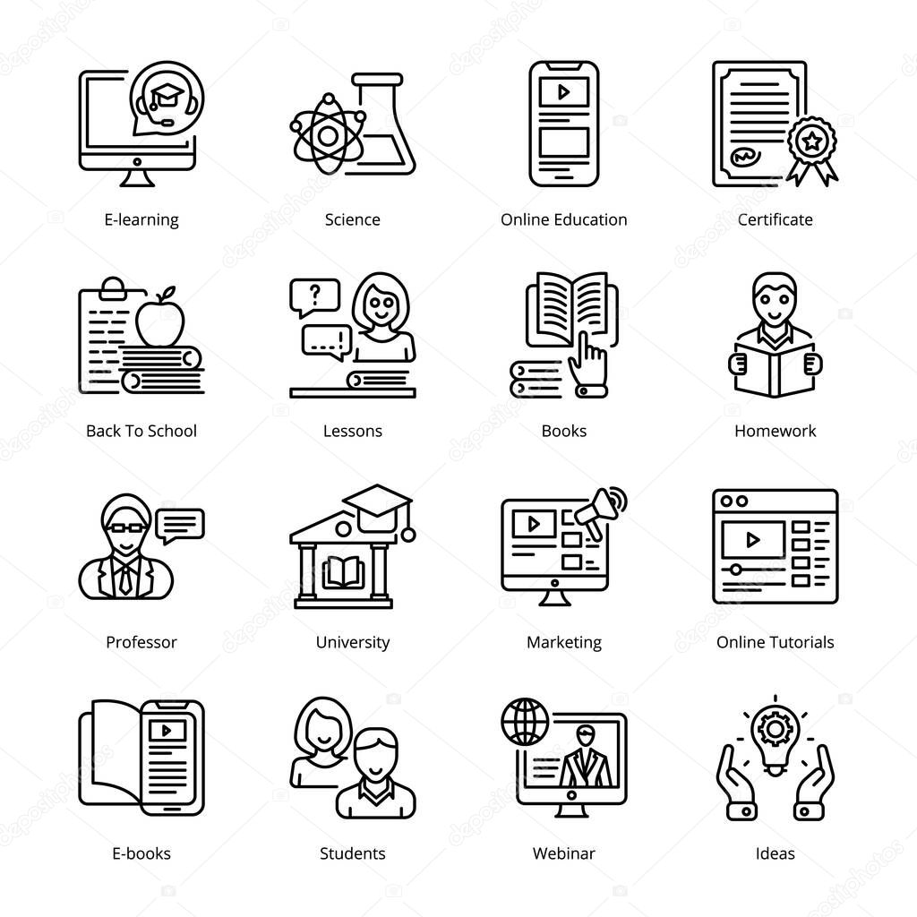 Smart Business Outline Icons - Stroked, Vectors