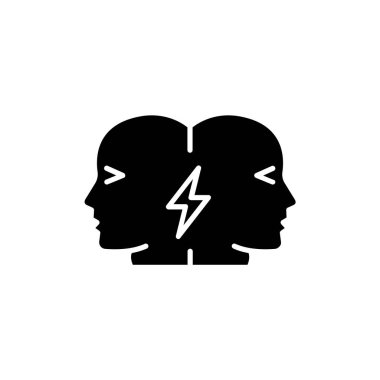 Çatışma Çözünürlüğü simgesi vektörde. logotype