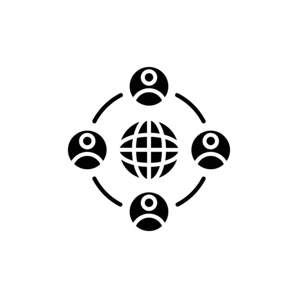 Icône Externalisation Dans Vecteur Logotype — Image vectorielle
