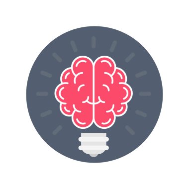 Vektör içinde beyin fırtınası simgesi. Logotype