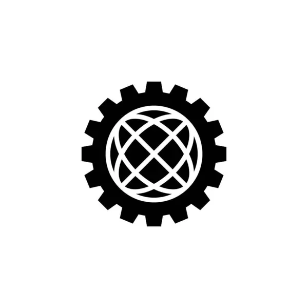 Ikona Globálního Procesu Vektoru Logotyp — Stockový vektor