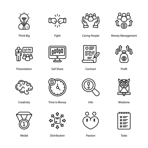 Startup Outline Icons Stroked Vectors — Vettoriale Stock