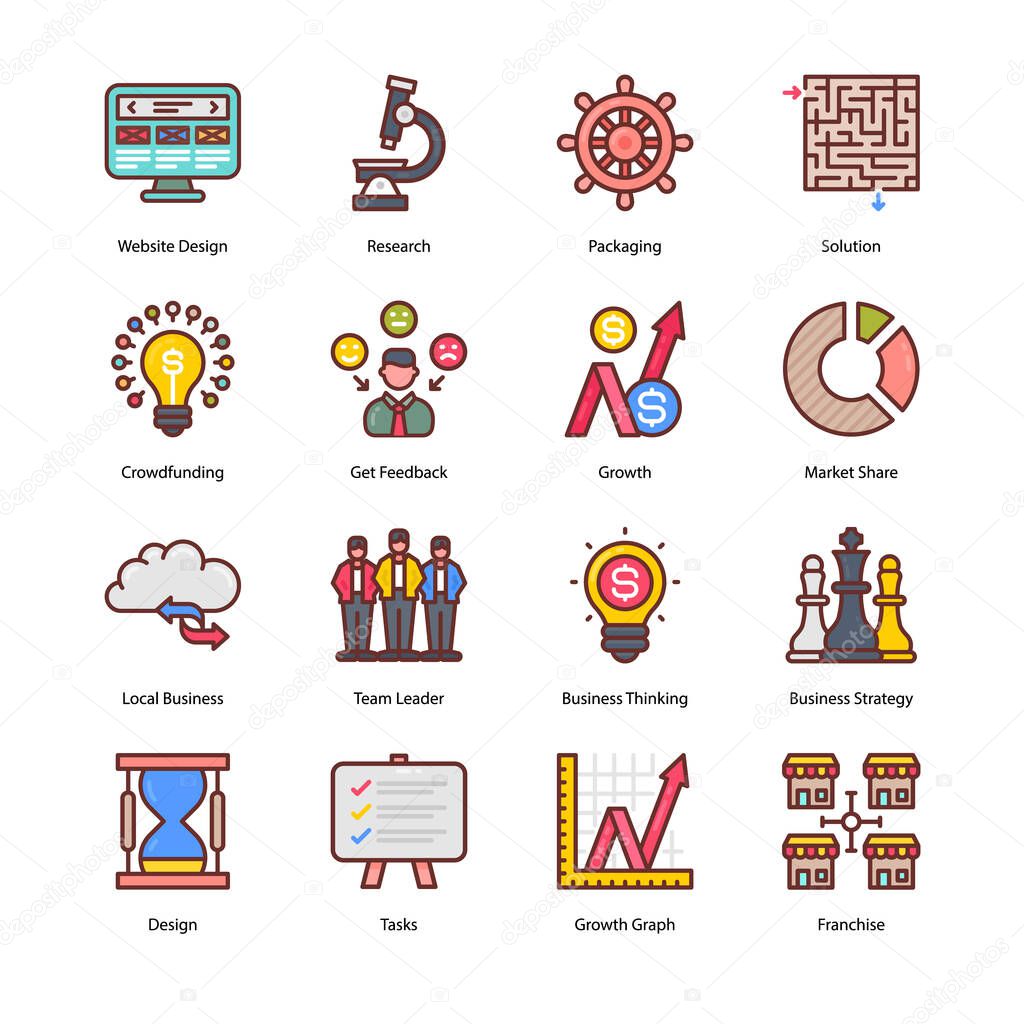 Startup Filled Icons - Stroked, Vectors