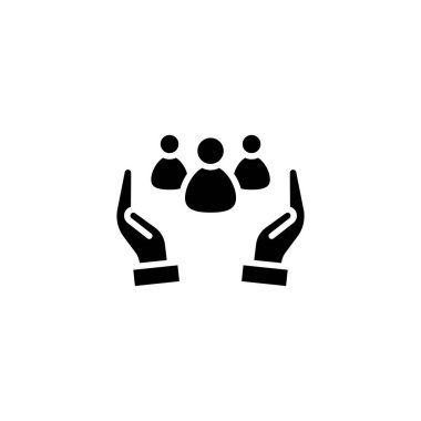 Vektör içinde insanları önemseyen simge. Logotype