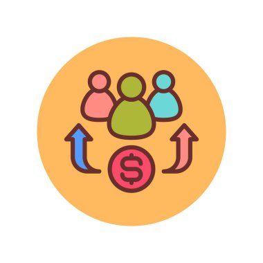 Para İdaresi ikonu vektör olarak. Logotype