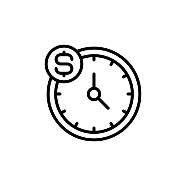 Tiempo Dinero Icono Vector Logotipo — Vector de stock