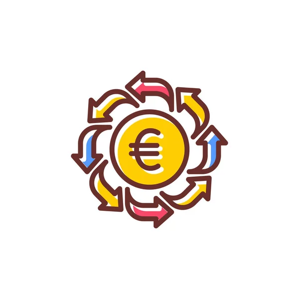 Euro Transfer Ikona Vektoru Logotyp — Stockový vektor