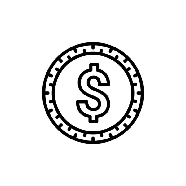 Dollar Coin Icono Vector Logotipo — Vector de stock