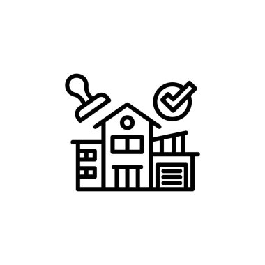 İpotek kredisi vektörde onaylanmış simge. Logotype