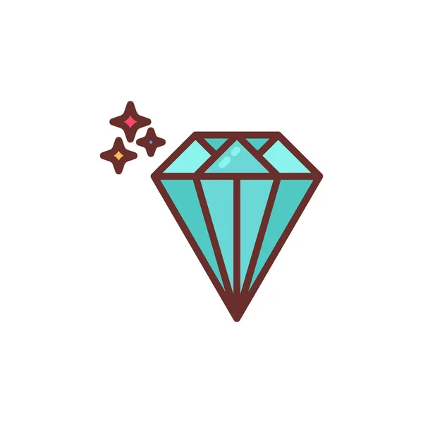 Icono Diamante Vector Logotipo — Archivo Imágenes Vectoriales