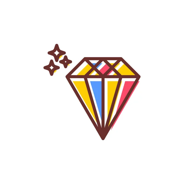 Diamant Symbol Vektor Logotyp — Stockvektor