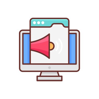 Vektör olarak dijital pazarlama simgesi. Logotype