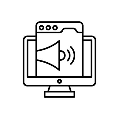 Vektör olarak dijital pazarlama simgesi. Logotype