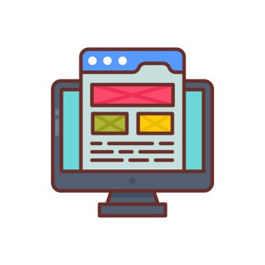 Vektör olarak web sitesi geliştirme simgesi. Logotype