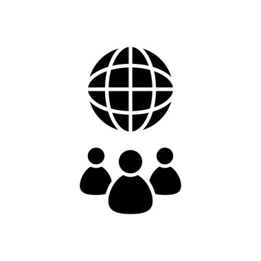 Çevrimiçi topluluk simgesi vektör olarak. Logotype