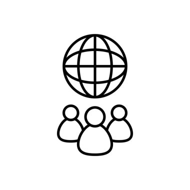 Çevrimiçi topluluk simgesi vektör olarak. Logotype