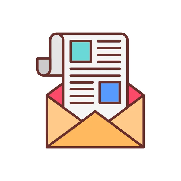 Ícone Newsletter Vetor Logotipo — Vetor de Stock