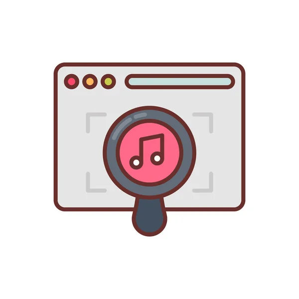 Musique Icône Recherche Dans Vecteur Logotype — Image vectorielle