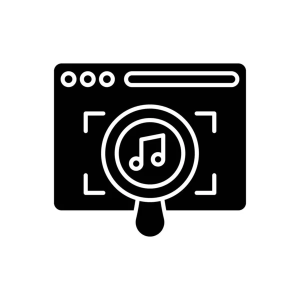 Icono Búsqueda Música Vector Logotipo — Vector de stock