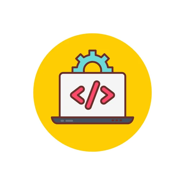 Icona Codifica Personalizzata Nel Vettore Logotipo — Vettoriale Stock