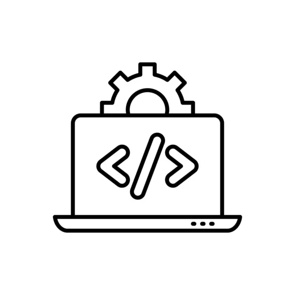 Custom Coding Icon Vector Logotype — Stock Vector