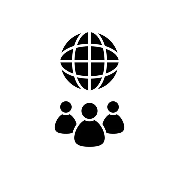 Ícone Comunidade Online Vetor Logotipo — Vetor de Stock