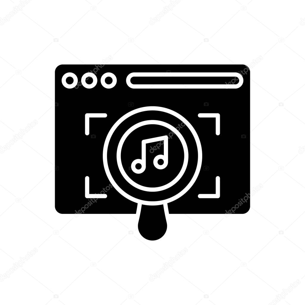 Music Search  icon in vector. Logotype
