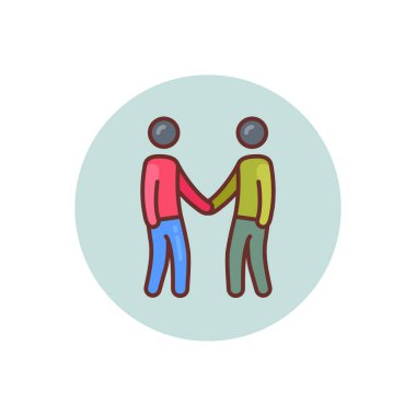 Vektör olarak el sıkışma simgesi. Logotype